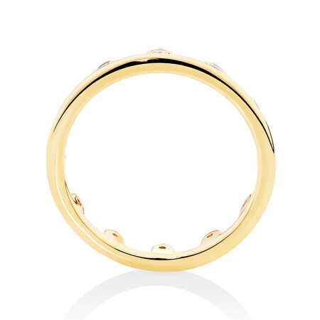 Zipper Ring with 0.41 Carat TW of Diamonds in 10ct Yellow Gold Zipper Ring with 0.41 Carat TW of Diamonds in 10ct Yellow Gold