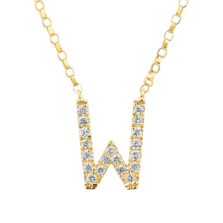 "W" Initial Necklace with 0.10 Carat TW of Diamonds in 10kt Yellow Gold "W" Initial Necklace with 0.10 Carat TW of Diamonds in 10kt Yellow Gold