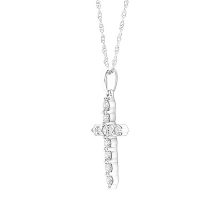 Cross Pendant with 0.34 Carat TW of Diamonds in 10kt White Gold Cross Pendant with 0.34 Carat TW of Diamonds in 10kt White Gold