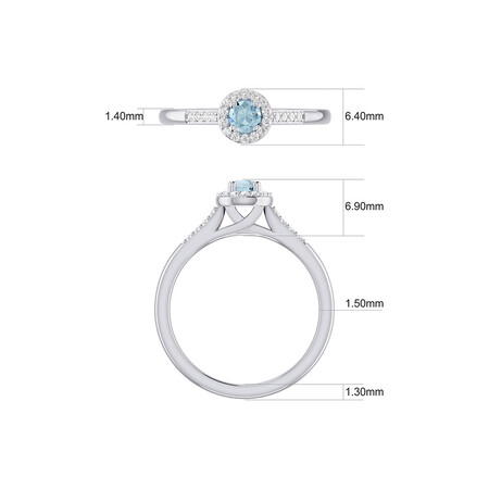 Evermore Bridal Set with Aquamarine & 0.20 Carat TW of Diamonds in 10ct White Gold Evermore Bridal Set with Aquamarine & 0.20 Carat TW of Diamonds in 10ct White Gold