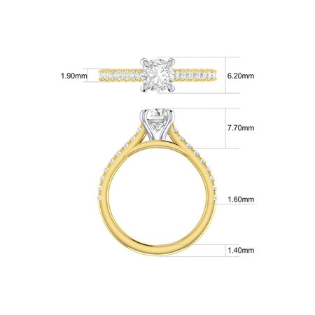 Solitaire Engagement Ring with 1.25 Carat TW of Diamonds in 14ct Yellow & White Gold Solitaire Engagement Ring with 1.25 Carat TW of Diamonds in 14ct Yellow & White Gold