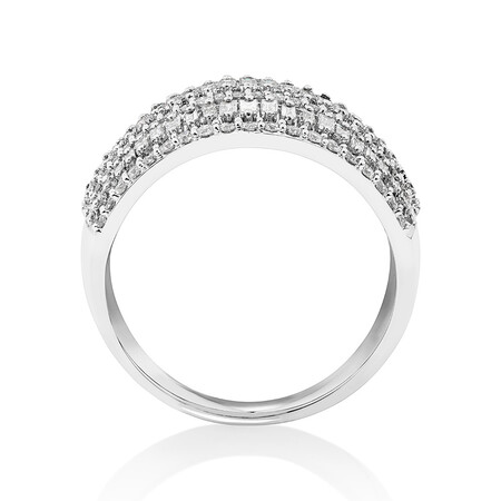 Multi Row Ring with 1.00ct TW of Diamonds in 14ct White Gold Multi Row Ring with 1.00ct TW of Diamonds in 14ct White Gold