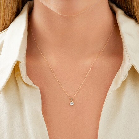 Pendant with 0.30 Carat TW of Diamonds in 10ct Yellow Gold Pendant with 0.30 Carat TW of Diamonds in 10ct Yellow Gold