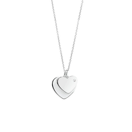 Heart Pendant with Cubic Zirconia in Sterling Silver Heart Pendant with Cubic Zirconia in Sterling Silver
