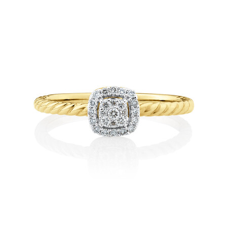 Promise Ring with 0.13 Carat TW of Diamonds in 10ct Yellow Gold Promise Ring with 0.13 Carat TW of Diamonds in 10ct Yellow Gold