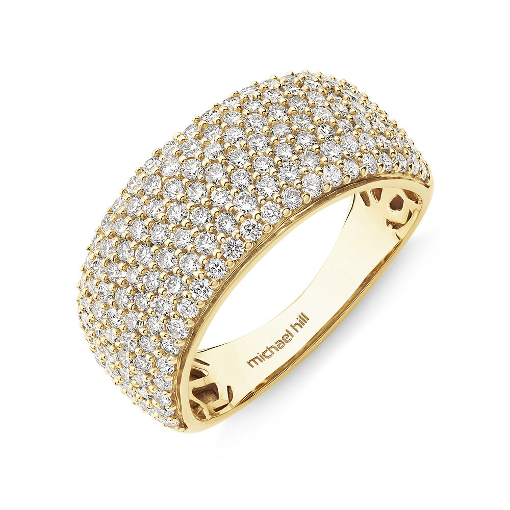 Pave diamond band yellow gold online