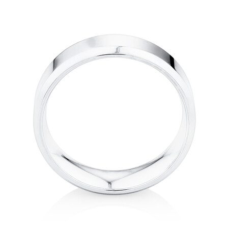 Flat Bevelled Wedding Band in 10ct White Gold Flat Bevelled Wedding Band in 10ct White Gold