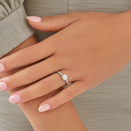 Engagement Ring with 1 1/4 Carat TW of Diamonds in 14kt White Gold Engagement Ring with 1 1/4 Carat TW of Diamonds in 14kt White Gold