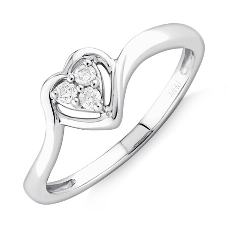 Promise Ring with Diamonds in Sterling Silver Promise Ring with Diamonds in Sterling Silver