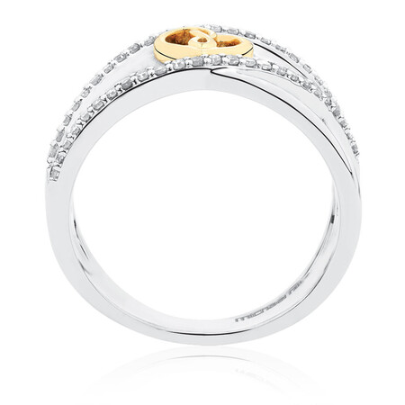 Infinitas Ring with 1/4 Carat TW of Diamonds in 10ct Yellow Gold & Sterling Silver Infinitas Ring with 1/4 Carat TW of Diamonds in 10ct Yellow Gold & Sterling Silver