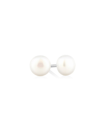 Front & Back Stud Earrings with Button Cultured Freshwater Pearls in Sterling Silver Front & Back Stud Earrings with Button Cultured Freshwater Pearls in Sterling Silver