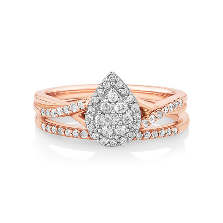 Evermore Bridal Set with 0.38 Carat TW of Diamonds in 10ct Rose & White Gold Evermore Bridal Set with 0.38 Carat TW of Diamonds in 10ct Rose & White Gold
