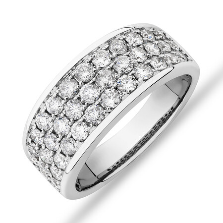 Men's Pave Ring with 2.00 Carat TW of Diamonds in 10ct White Gold Men's Pave Ring with 2.00 Carat TW of Diamonds in 10ct White Gold