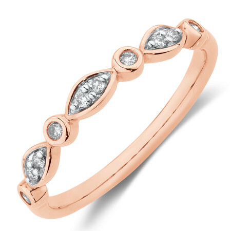 Wedding Band with Diamonds in 10kt Rose Gold