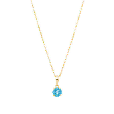 Pendant with Blue Topaz in 10ct Yellow Gold Pendant with Blue Topaz in 10ct Yellow Gold