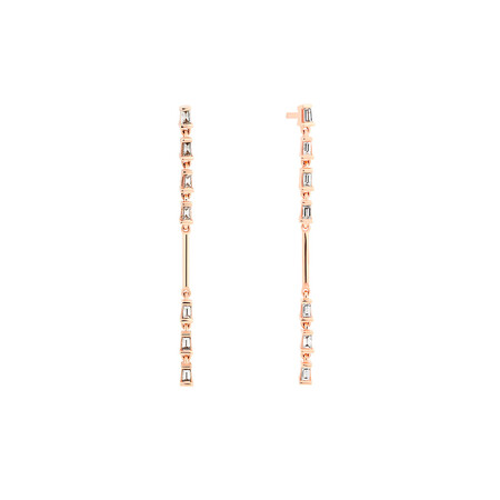 Linear Drop Earrings With 0.16 Carat TW Diamonds In 10ct Rose Gold Linear Drop Earrings With 0.16 Carat TW Diamonds In 10ct Rose Gold