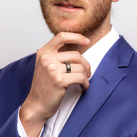 Ring in Black Titanium & 10ct Yellow Gold Ring in Black Titanium & 10ct Yellow Gold