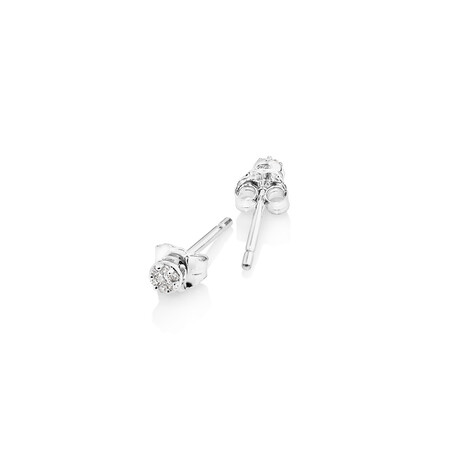 Stud Earrings with Diamonds in 10kt White Gold Stud Earrings with Diamonds in 10kt White Gold