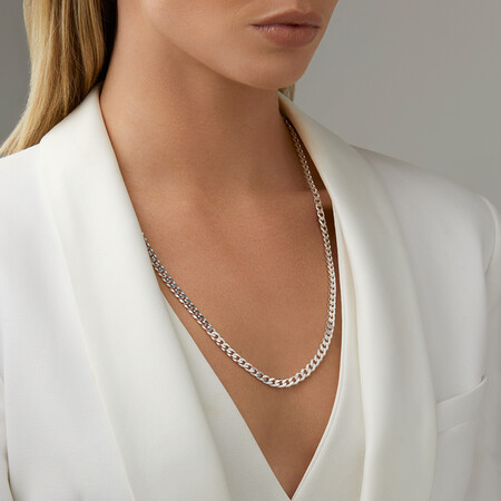 60cm (24") 5mm-5.5mm Width Curb Chain in Sterling Silver 60cm (24") 5mm-5.5mm Width Curb Chain in Sterling Silver