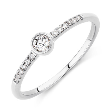 Promise Ring with 0.16 Carat TW of Diamonds in 10kt White Gold Promise Ring with 0.16 Carat TW of Diamonds in 10kt White Gold