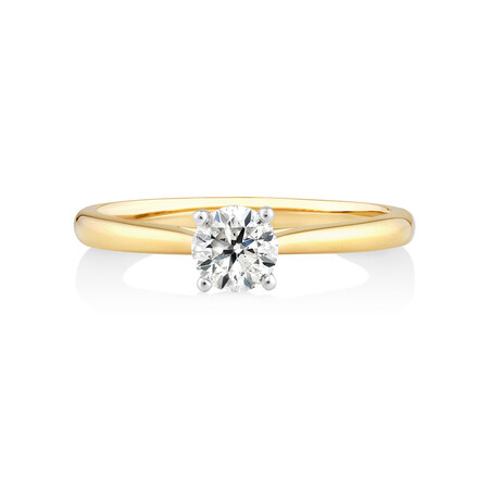 Evermore Certified Solitaire Engagement Ring with a 0.50 Carat TW Diamond in 14kt Yellow/White Gold Evermore Certified Solitaire Engagement Ring with a 0.50 Carat TW Diamond in 14kt Yellow/White Gold