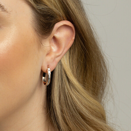 Glitter Hoops in 10ct Rose Gold Glitter Hoops in 10ct Rose Gold