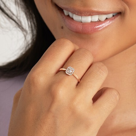 Promise Ring with 0.15 Carat TW of Diamonds in 10ct Rose Gold Promise Ring with 0.15 Carat TW of Diamonds in 10ct Rose Gold