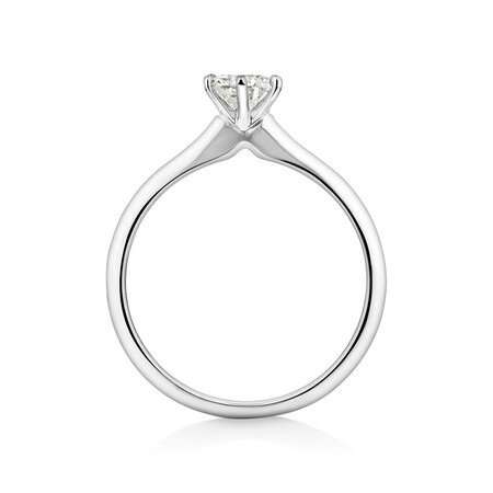 Certified Solitaire Engagement Ring with a 1/2 Carat TW Diamond in 18ct White Gold Certified Solitaire Engagement Ring with a 1/2 Carat TW Diamond in 18ct White Gold