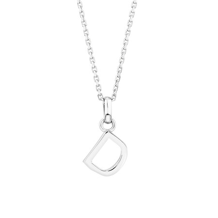 "D" Initial Pendant in Sterling Silver "D" Initial Pendant in Sterling Silver
