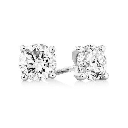 Stud Earrings with 2 Carat TW of Diamonds in 14ct White Gold Stud Earrings with 2 Carat TW of Diamonds in 14ct White Gold