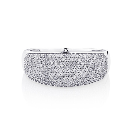 Pave Ring with 0.60 Carat TW of Diamonds in 10ct White Gold Pave Ring with 0.60 Carat TW of Diamonds in 10ct White Gold