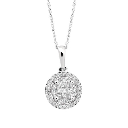 Pendant with 1/4 Carat TW of Diamonds in 10ct White Gold