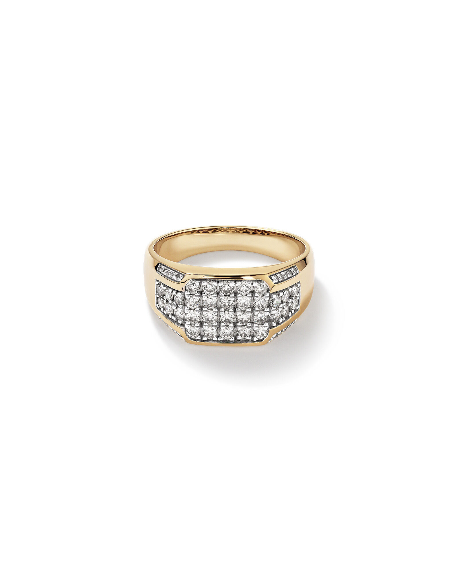 Men s Ring with 1 Carat TW of Diamonds in 10kt White Yellow Gold