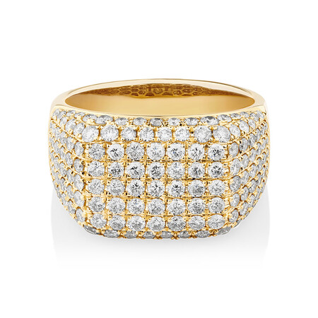 3 Carat Gents Ring with 3 Carat TW of Diamonds In 10kt Yellow Gold 3 Carat Gents Ring with 3 Carat TW of Diamonds In 10kt Yellow Gold