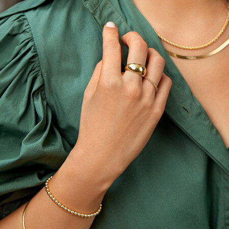 Wide Polished Dome Ring in 10kt Yellow Gold Wide Polished Dome Ring in 10kt Yellow Gold