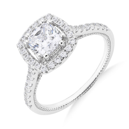 Halo Ring with Cubic Zirconia in Sterling Silver Halo Ring with Cubic Zirconia in Sterling Silver