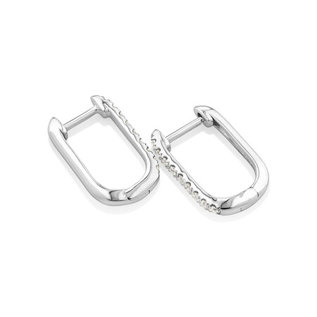 Huggies with 0.14 Carat TW of Diamonds in 10kt White Gold Huggies with 0.14 Carat TW of Diamonds in 10kt White Gold