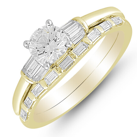 Bridal Set with 1.00 Carat TW of Diamonds in 10ct Yellow & White Gold Bridal Set with 1.00 Carat TW of Diamonds in 10ct Yellow & White Gold