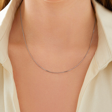 45cm (18") Curb Chain in Sterling Silver 45cm (18") Curb Chain in Sterling Silver