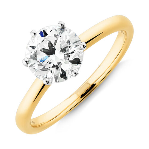 Michael Hill Solitaire Engagement Ring with a 1.50 Carat TW Diamond with the De Beers Code of Origin in 18kt Yellow & White Gold