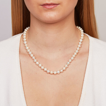 45cm (18") Necklace with Cultured Freshwater Pearls in Sterling Silver 45cm (18") Necklace with Cultured Freshwater Pearls in Sterling Silver