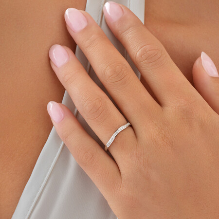 Wedding Band with 0.10 Carat TW of Diamonds in 18kt White Gold Wedding Band with 0.10 Carat TW of Diamonds in 18kt White Gold