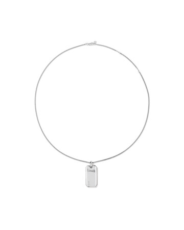 Dog Tag with Diamonds in Sterling Silver Dog Tag with Diamonds in Sterling Silver