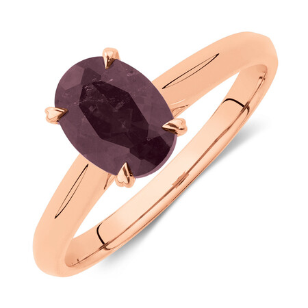 Oval Ring with Rhodolite Garnet in 10ct Rose Gold Oval Ring with Rhodolite Garnet in 10ct Rose Gold