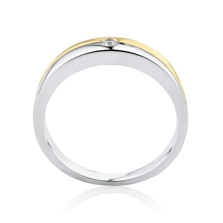 Ring with Diamond in 10kt White & Yellow Gold Ring with Diamond in 10kt White & Yellow Gold