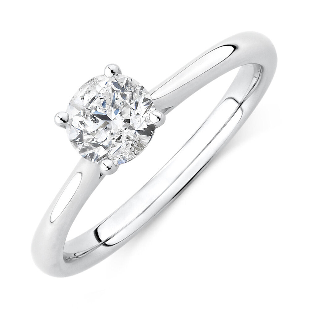 Evermore Certified Solitaire Engagement Ring with 1 Carat TW Diamond in 14ct White Gold