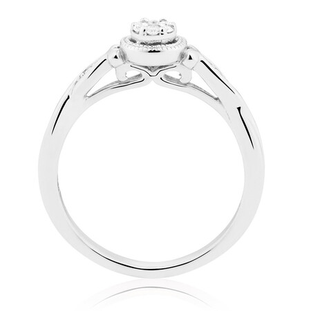 Promise Ring with Diamonds in Sterling Silver Promise Ring with Diamonds in Sterling Silver
