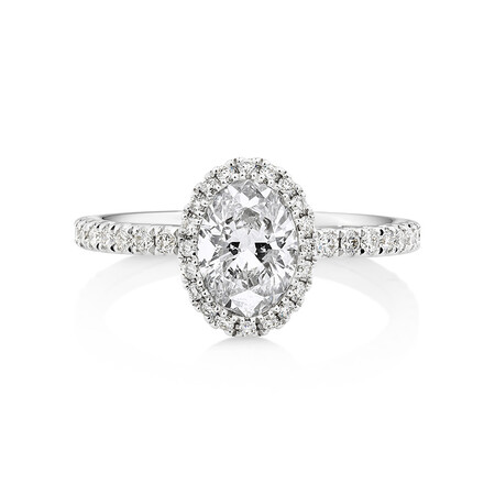 Sir Michael Hill Designer Halo Oval Engagement Ring with 1.35 Carat TW of Diamonds in 18ct White Gold Sir Michael Hill Designer Halo Oval Engagement Ring with 1.35 Carat TW of Diamonds in 18ct White Gold