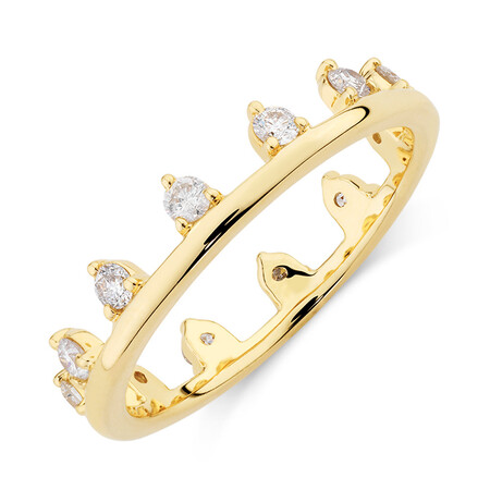 Zipper Ring with 0.41 Carat TW of Diamonds in 10ct Yellow Gold Zipper Ring with 0.41 Carat TW of Diamonds in 10ct Yellow Gold