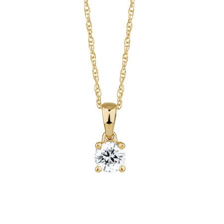 Solitaire Pendant with a 1/4 Carat Diamond in 18ct Yellow Gold Solitaire Pendant with a 1/4 Carat Diamond in 18ct Yellow Gold